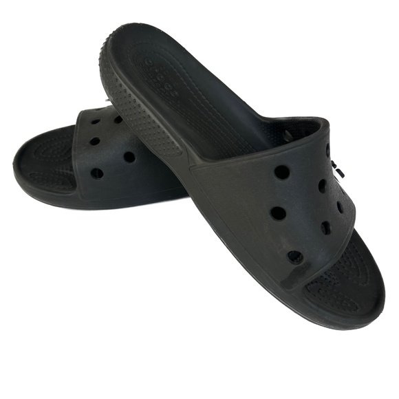 Crocs Classic Slides Black Sandals Mens 4 Womans 6 Slip on Shoes Beach Water - Picture 6 of 8